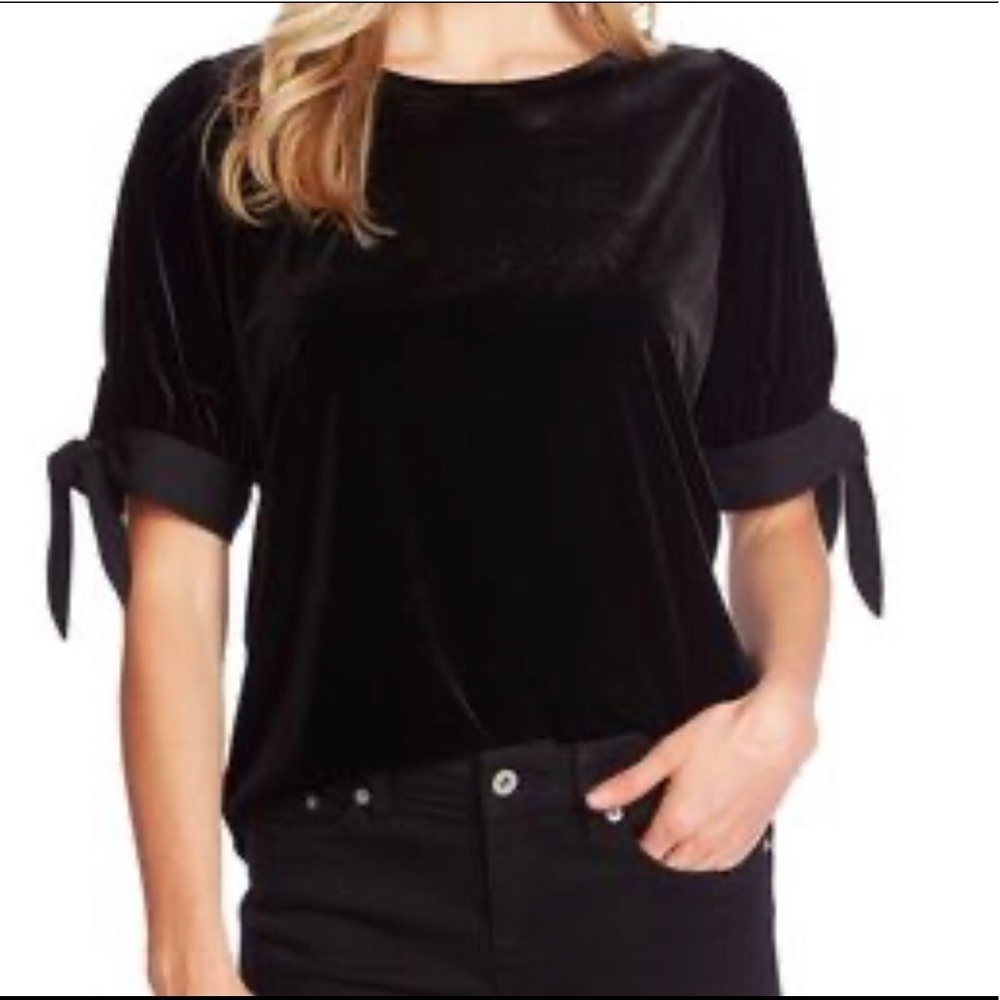 Cece Black Velour shirt
